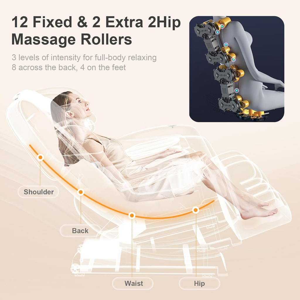 Full Body Zero Gravity Massage Chair with Heat, Foot Massage & Bluetooth