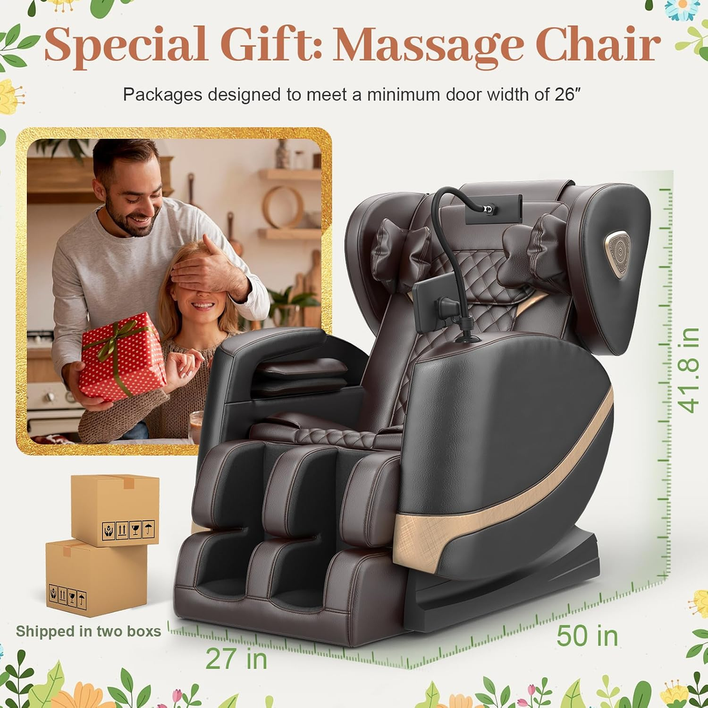 Full Body Zero Gravity Massage Chair with Heat, Foot Massage & Bluetooth