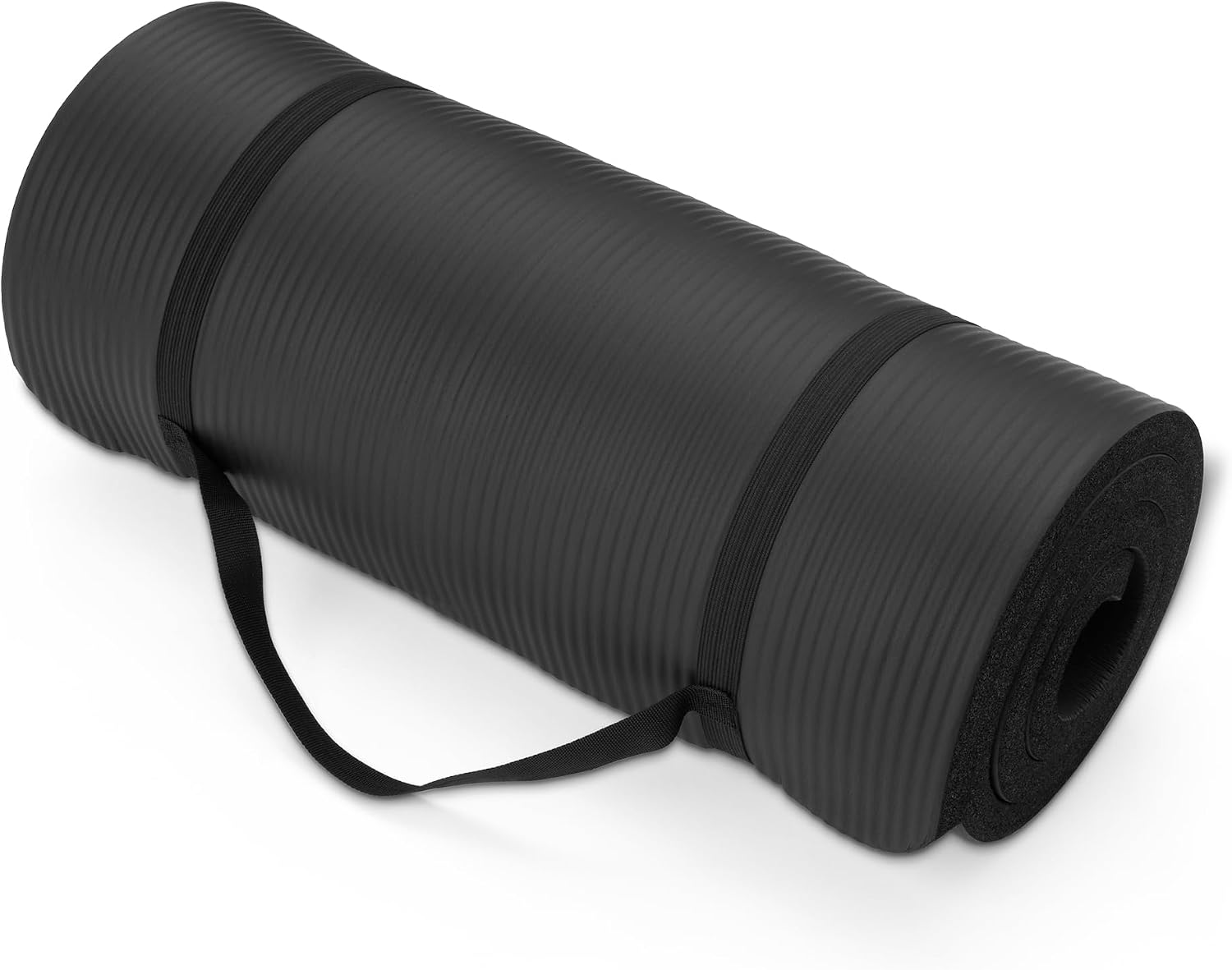 Basics Extra Thick Exercise Yoga Mat with Carrying Strap