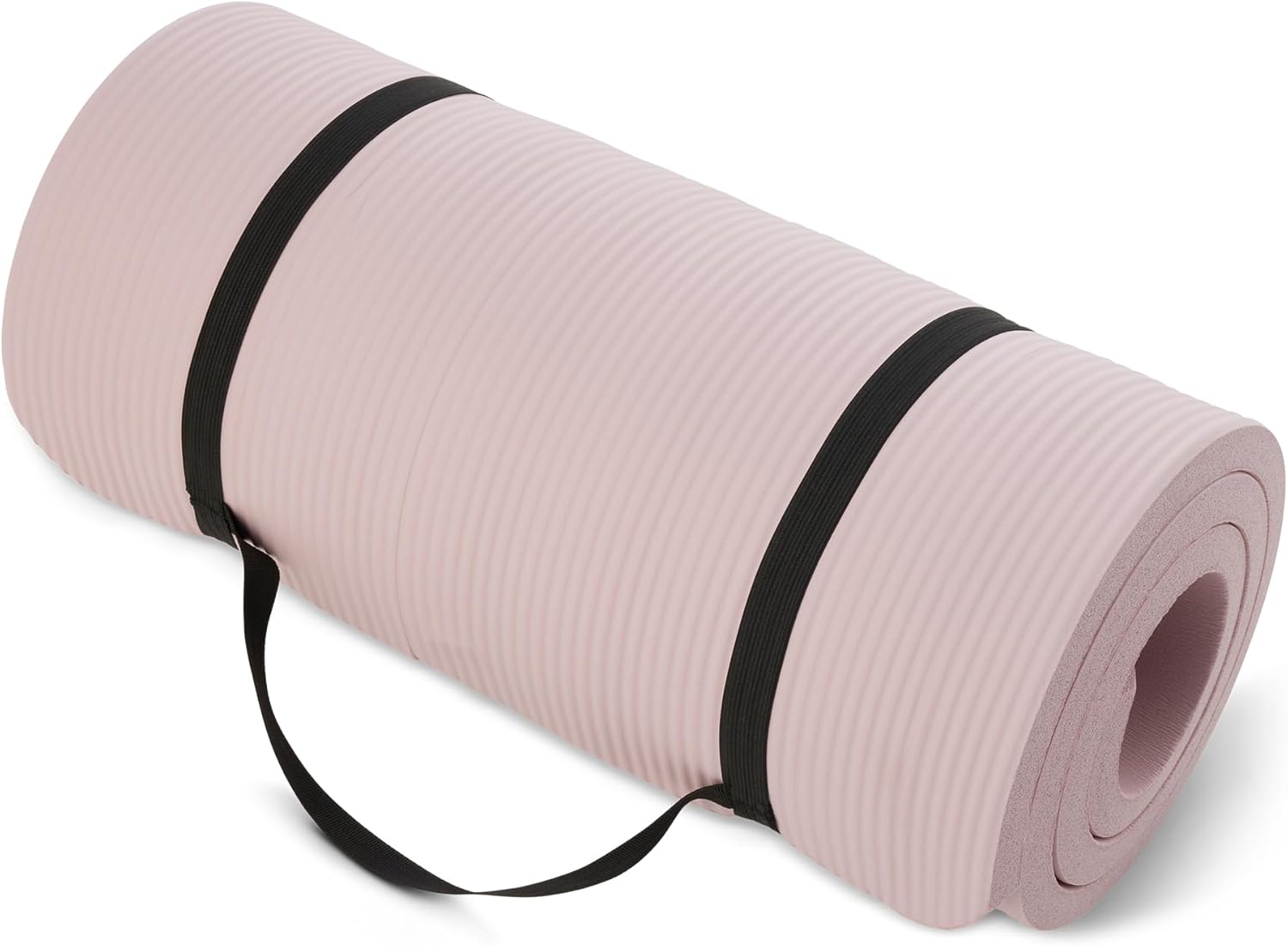 Basics Extra Thick Exercise Yoga Mat with Carrying Strap