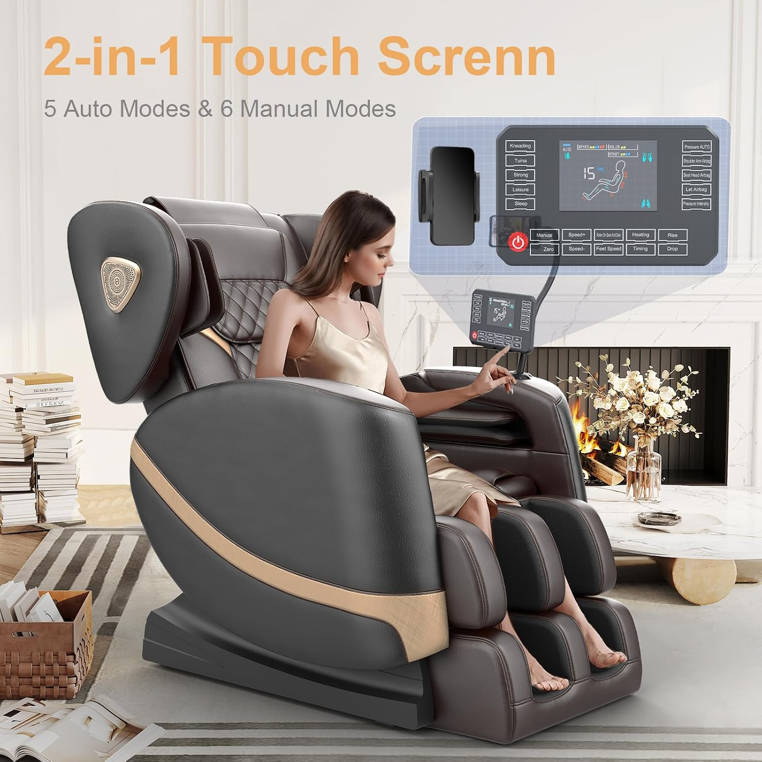 Full Body Zero Gravity Massage Chair with Heat, Foot Massage & Bluetooth